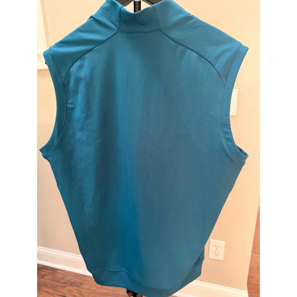 Adidas UNCW Golf Vest Mens Medium Teal Blue Quarter‎ Zip Pullover RN 88387